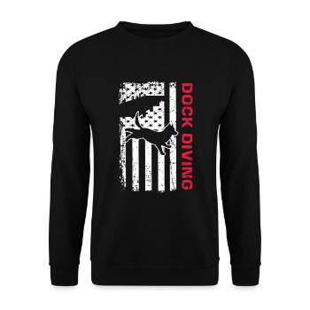 Dock Diving Design for Dog Jumping and Dock Dog - Unisex Sweatshirt - black - Front - Alina (178cm) & Michal (187cm)