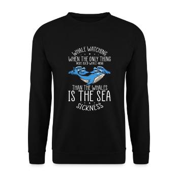 Orca Beobachtung für Buckelwale und Meerwale - Unisex Pullover - Schwarz - Vorne - Alina (178cm) & Michal (187cm)