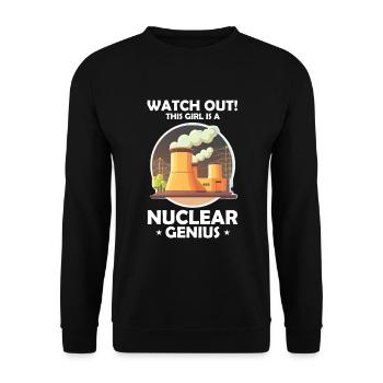 Erneuerbare Nukleare Spruch für Nukleartechnik - Unisex Pullover - Schwarz - Vorne - Alina (178cm) & Michal (187cm)