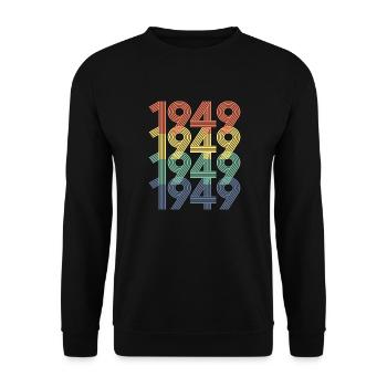 1949 75e anniversaire hommes femmes 75 ans vintage - Sweat-shirt Unisexe - noir - Devant - Alina (178cm) & Michal (187cm)