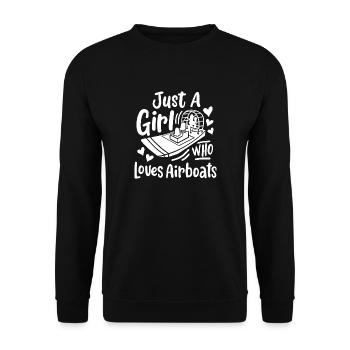 Juste une fille qui aime les hydroglisseurs, amoureuse de la rivière - Sweat-shirt Unisexe - noir - Devant - Alina (178cm) & Michal (187cm)