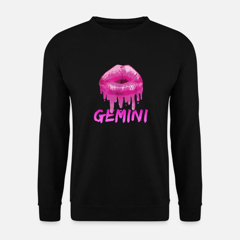 Gemini Zodiac Sexy Lippenhemd - Unisex Pullover - Schwarz