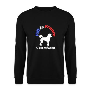 Fifi La France - Sweat-shirt Unisexe - noir - Devant - Alina (178cm) & Michal (187cm)
