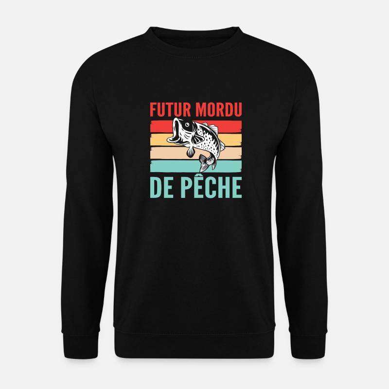 Mordu de Pêche pour bébé - Sweat-shirt Unisexe - noir