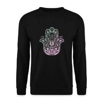 Yoga Vibes colored - Unisex Pullover - Schwarz - Vorne - Alina (178cm) & Michal (187cm)