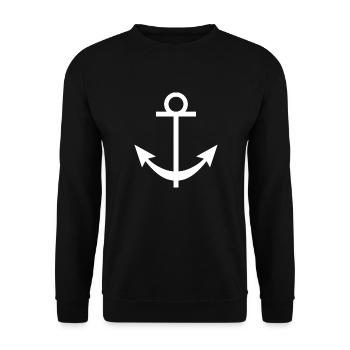 Anchor (weiß) - Unisex Pullover - Schwarz - Vorne - Alina (178cm) & Michal (187cm)