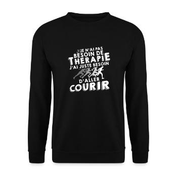 Thérapie - aller courir - Sweat-shirt Unisexe - noir - Devant - Alina (178cm) & Michal (187cm)