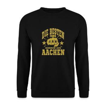 Aachen Fans - Unisex Pullover - Schwarz - Vorne - Alina (178cm) & Michal (187cm)
