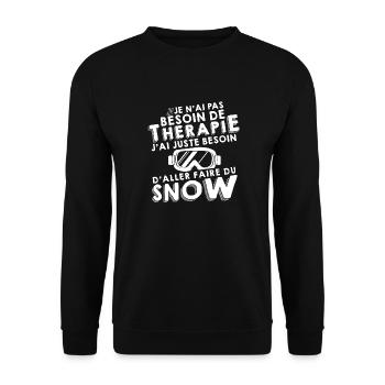 Thérapie snow Snowboard - Sweat-shirt Unisexe - noir - Devant - Alina (178cm) & Michal (187cm)