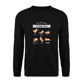 Pferdeyoga - Unisex Pullover - Schwarz - Vorne - Alina (178cm) & Michal (187cm)