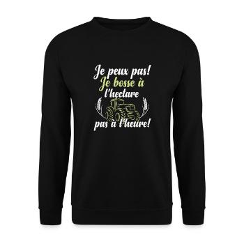 Je bosse à l'hectare - Sweat-shirt Unisexe - noir - Devant - Alina (178cm) & Michal (187cm)