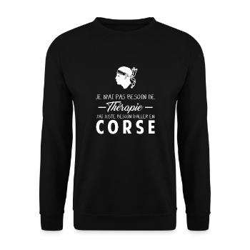 Thérapie Corse - Sweat-shirt Unisexe - noir - Devant - Alina (178cm) & Michal (187cm)