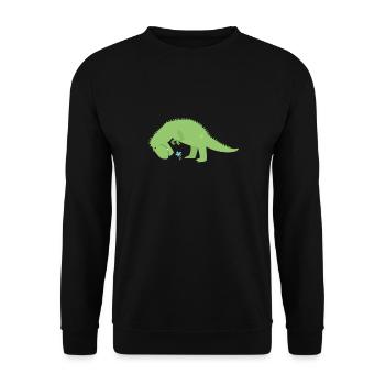 T-Rex - Unisex Pullover - Schwarz - Vorne - Alina (178cm) & Michal (187cm)