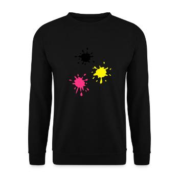 Kunst, Fleck, Paintball - Unisex Pullover - Schwarz - Vorne - Alina (178cm) & Michal (187cm)