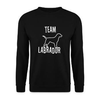 Team Labrador Hund Hunderasse - Unisex Pullover - Schwarz - Vorne - Alina (178cm) & Michal (187cm)