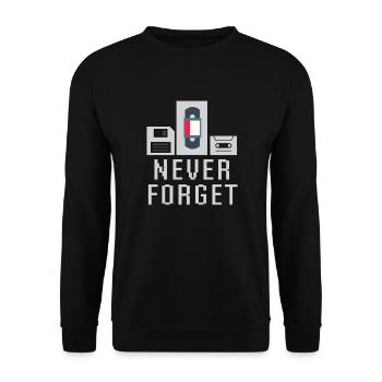 Never Forget Floppy Disk Video Tape Cassette Tech - Unisex Sweatshirt - black - Front - Alina (178cm) & Michal (187cm)
