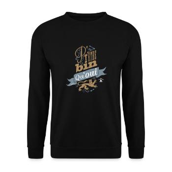 P't'être bin qu'oui - Sweat-shirt Unisexe - noir - Devant - Alina (178cm) & Michal (187cm)
