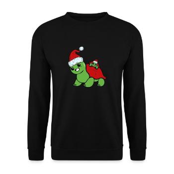 Tortue mignonne douce drôle noël - Sweat-shirt Unisexe - noir - Devant - Alina (178cm) & Michal (187cm)