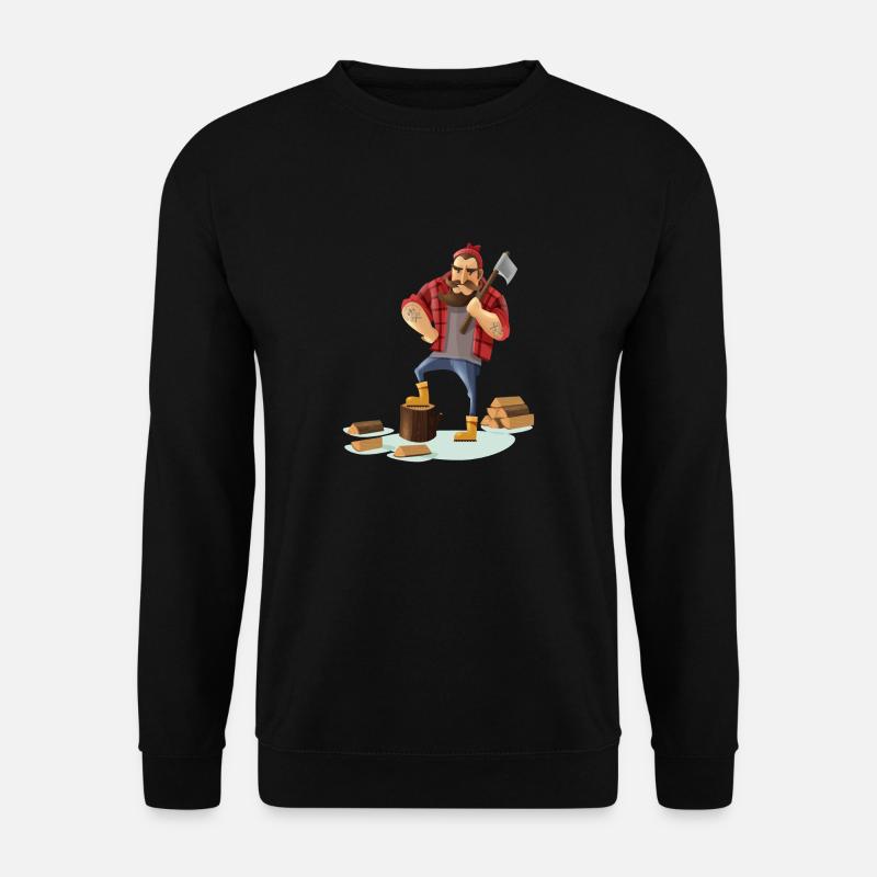 Holzfäller Landschaft - Unisex Pullover - Schwarz