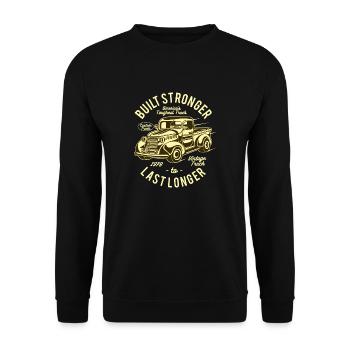 Vintage Pick-up Truck - Unisex Pullover - Schwarz - Vorne - Alina (178cm) & Michal (187cm)