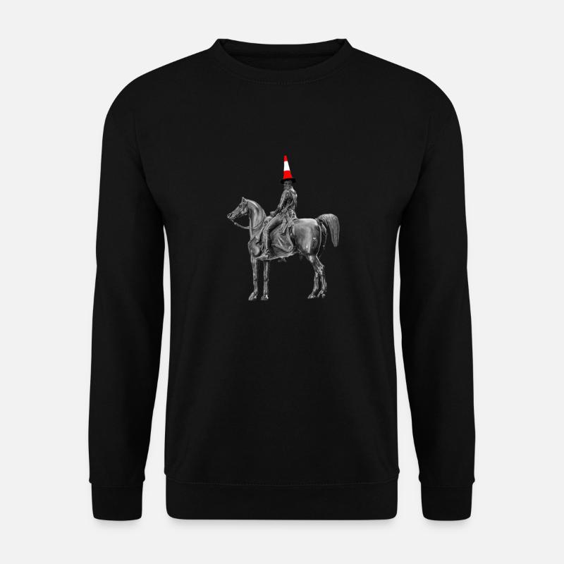 Die Glasgow Horse and Traffic Cone Statue - Unisex Pullover - Schwarz