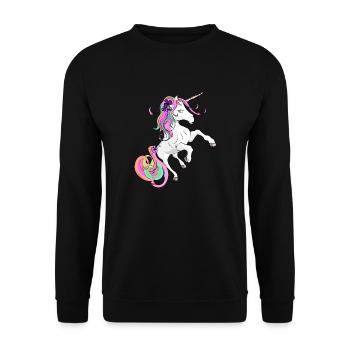 Licorne douce licorne - Sweat-shirt Unisexe - noir - Devant - Alina (178cm) & Michal (187cm)