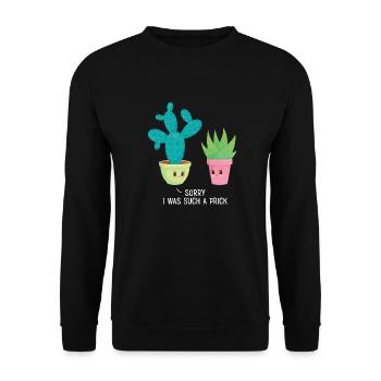 Sorry I Was Such A Prick - Unisex Pullover - Schwarz - Vorne - Alina (178cm) & Michal (187cm)