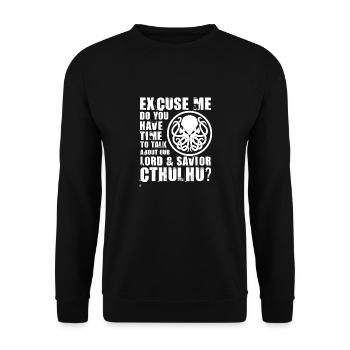Cthulhu our Lord & Savior - Unisex Sweatshirt - black - Front - Alina (178cm) & Michal (187cm)