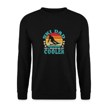 Ski Dad wie ein normaler Dad, aber cooler - Unisex Pullover - Schwarz - Vorne - Alina (178cm) & Michal (187cm)