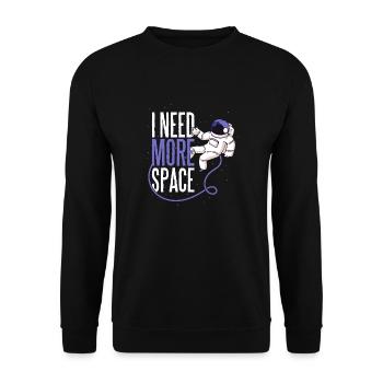 I need more space astronaut space Mars life - Unisex Sweatshirt - black - Front - Alina (178cm) & Michal (187cm)