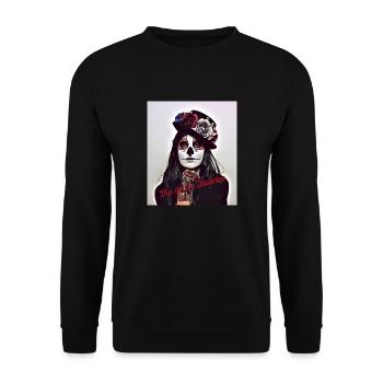 Dia de los Muertos - Unisex Pullover - Schwarz - Vorne - Alina (178cm) & Michal (187cm)