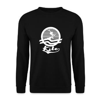 Kite Logo retro - Unisex Pullover - Schwarz - Vorne - Alina (178cm) & Michal (187cm)