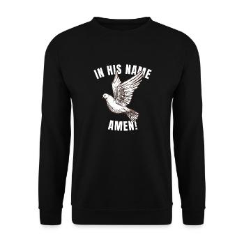 Christian belief god dove - Unisex Sweatshirt - black - Front - Alina (178cm) & Michal (187cm)