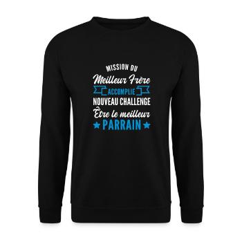nouveau challenge être parrain / futur parrain - Sweat-shirt Unisexe - noir - Devant - Alina (178cm) & Michal (187cm)