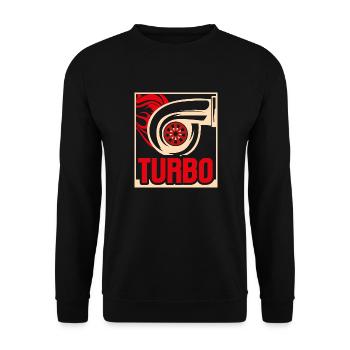 Mens Turbo Racing Car Parts Boost Turbo Lover - Unisex Sweatshirt - black - Front - Alina (178cm) & Michal (187cm)