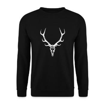 Deer antlers - Unisex Sweatshirt - black - Front - Alina (178cm) & Michal (187cm)