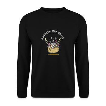 Handkäs mit Musik - Unisex Pullover - Schwarz - Vorne - Alina (178cm) & Michal (187cm)