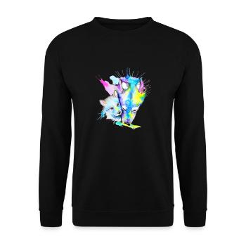 wolves - Unisex Sweatshirt - black - Front - Alina (178cm) & Michal (187cm)