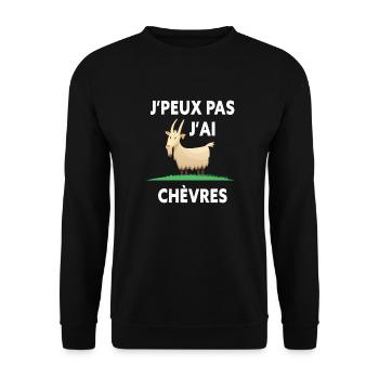j'peux pas j'ai chèvre - Sweat-shirt Unisexe - noir - Devant - Alina (178cm) & Michal (187cm)