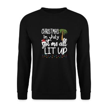 Christmas In July Got Me All Lit Up, Xmas In Julyy - Unisex Sweatshirt - black - Front - Alina (178cm) & Michal (187cm)
