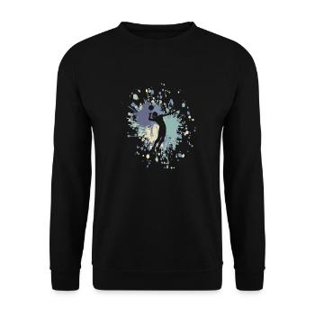 Volleyball Opposite Hitter Color Splash - Unisex Sweatshirt - black - Front - Alina (178cm) & Michal (187cm)