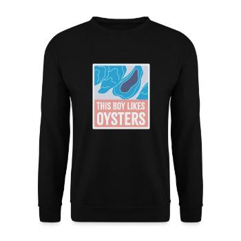 Boy Likes Huîtres Fruits de mer Chef Nature - Sweat-shirt Unisexe - noir - Devant - Alina (178cm) & Michal (187cm)