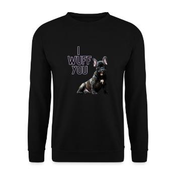 i wUFF yOU - Unisex Pullover - Schwarz - Vorne - Alina (178cm) & Michal (187cm)