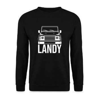 Landy Offroad Allrad SUV Auto Geländewagen 4x4 AWD - Unisex Pullover - Schwarz - Vorne - Alina (178cm) & Michal (187cm)