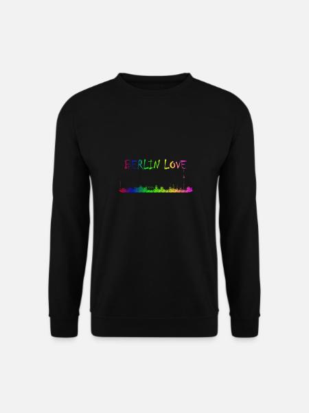 Berlin Love minimalist low poly - Unisex Sweatshirt - black