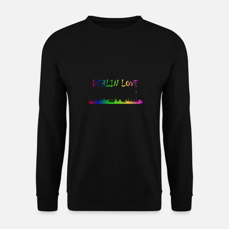 Berlin Love minimalist low poly - Unisex Sweatshirt - black
