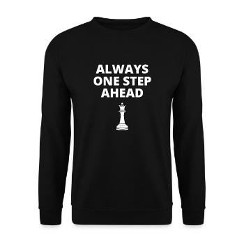 Chess Saying Gift Checkmate Queens Gambit - Unisex Sweatshirt - black - Front - Alina (178cm) & Michal (187cm)