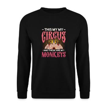 C’est mon cirque et ce sont mes singes Design - Sweat-shirt Unisexe - noir - Devant - Alina (178cm) & Michal (187cm)
