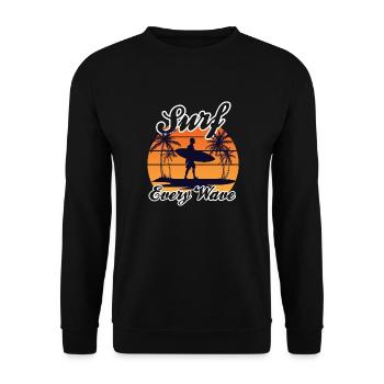 Surfer Surf Surf Surf Planche à vagues Planche à voile - Sweat-shirt Unisexe - noir - Devant - Alina (178cm) & Michal (187cm)