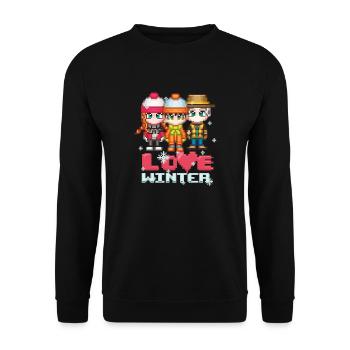 Love Winter - Unisex Sweatshirt - black - Front - Alina (178cm) & Michal (187cm)